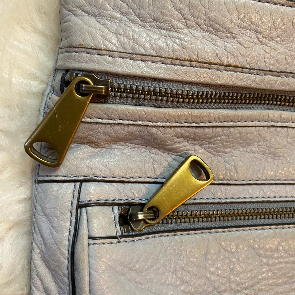 Fossil Gray Leather Crossbody Purse